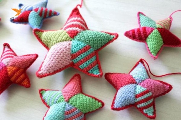 Beautiful crocheted three-dimensional stars