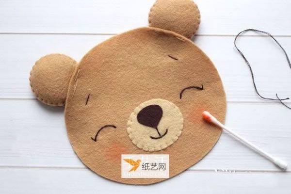 Super cute New Year bear doll made of non-woven fabric