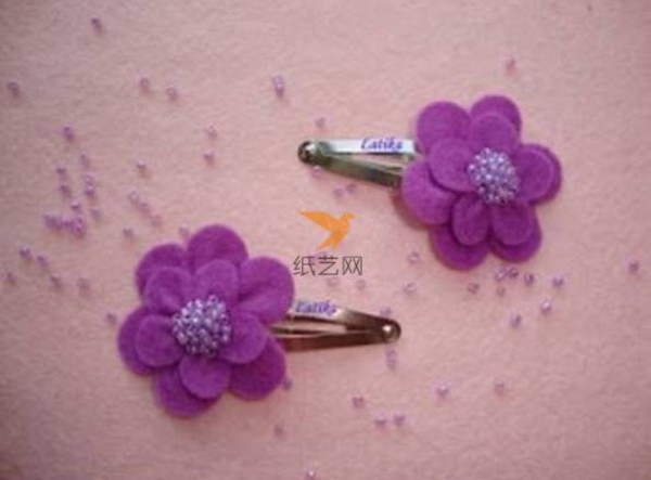 Non-woven flower hairpin making tutorial Non-woven tutorial