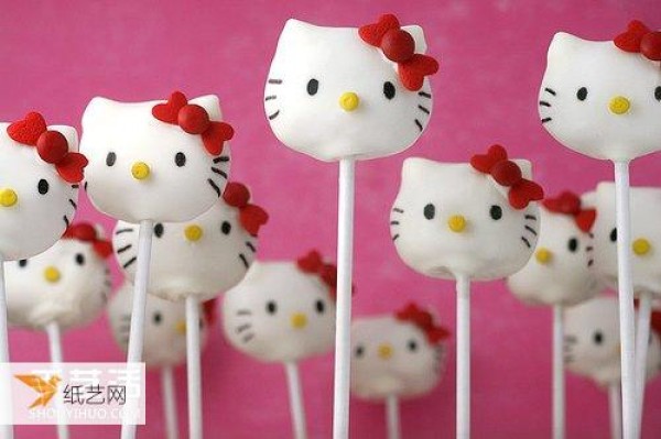 Hello Kitty cake pops made by yourself, super delicious and cute