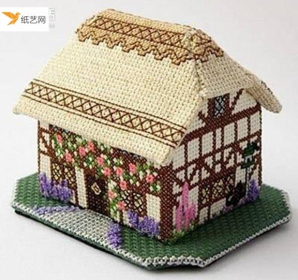 House model made by hand using craft hooks