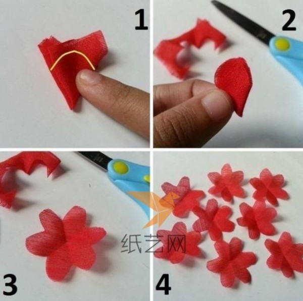 Korean style ring DIY fabric flower ring making tutorial