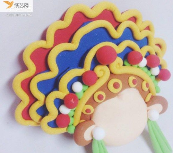 Super cute opera-style personalized Monkey King pendant made of ultra-light clay