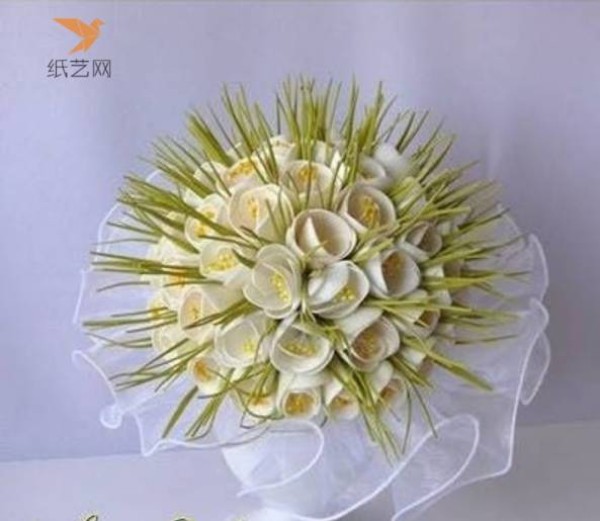 Nonwoven Tutorial Nonwoven White Begonia Bouquet DIY Making Tutorial