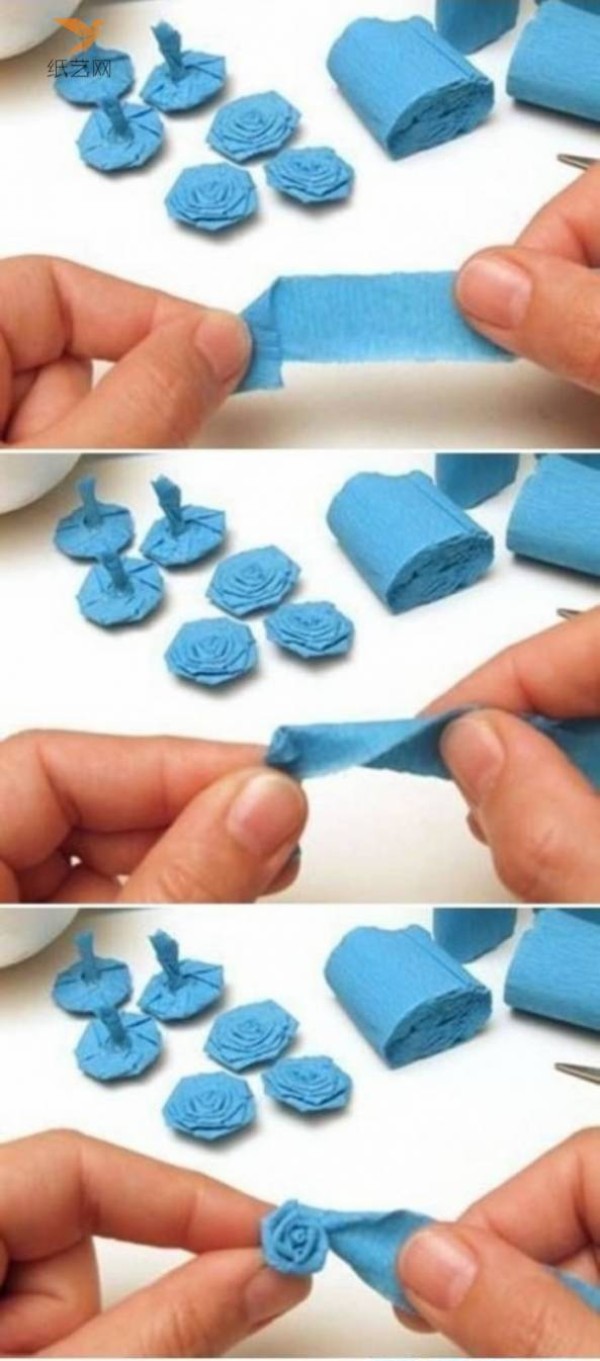 Paper art tutorial Blue rose ball paper art making tutorial