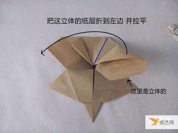 Tutorial on how to fold a very complicated standing three-dimensional paper rabbit