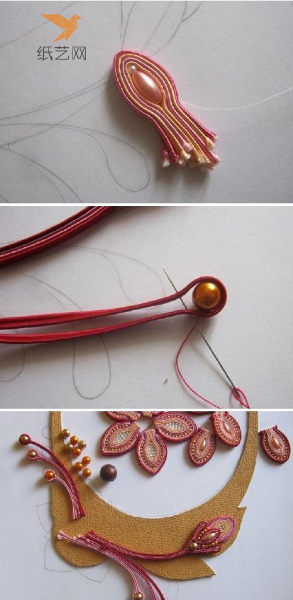 Beading Tutorial Qianqiu Sui Beaded Necklace Ribbon Making Tutorial