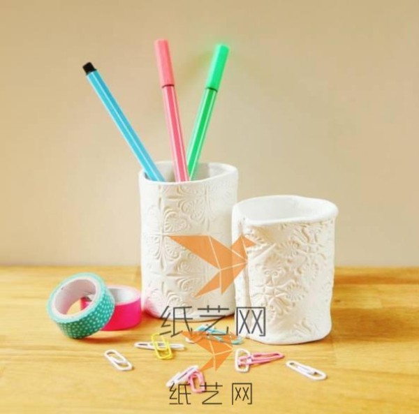 Beautiful ultra-light clay pen holder making tutorial