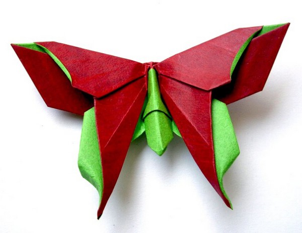 Three-dimensional butterfly origami tutorial