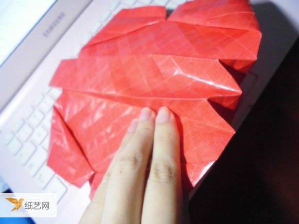 Super complicated kissing fish heart origami illustration process