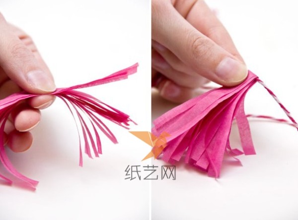 Simple handmade paper art decoration made of tissue paper