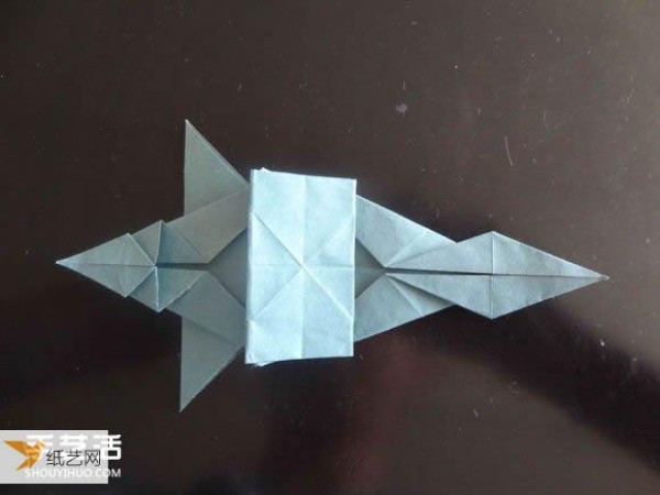 Western dragon with wings origami tutorial illustration