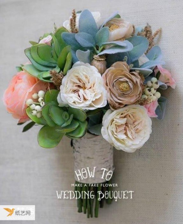 Tutorial on how to make a retro-style romantic wedding bouquet