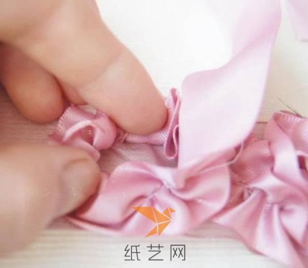 Fabric princess style ribbon flower headband childrens day gift