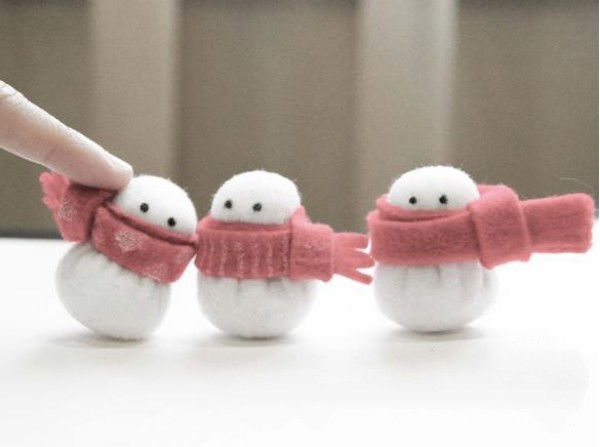 Cute handmade non-woven snowman Christmas decoration tutorial