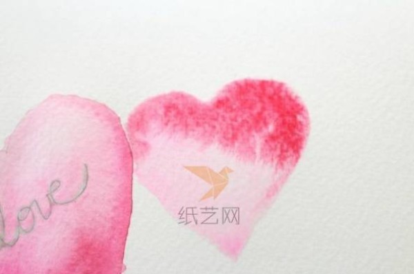 How to make handmade greeting cards with watercolor hearts for Valentines Day