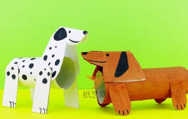 Use old toilet paper tubes to make cute cartoon puppies