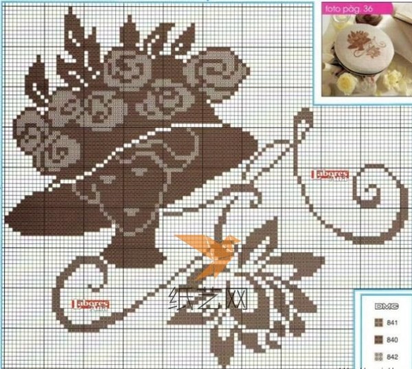 Tutorial on making elegant character silhouette cross-stitch pattern greeting cards