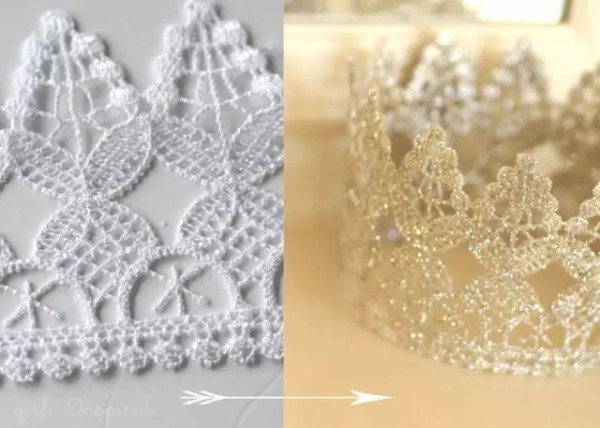 Roll up the lace to make a fairy tale crown!