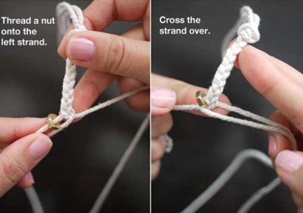 How to weave a metal bracelet with nuts! Illustrated tutorial on the weaving steps of metal style creative bracelets