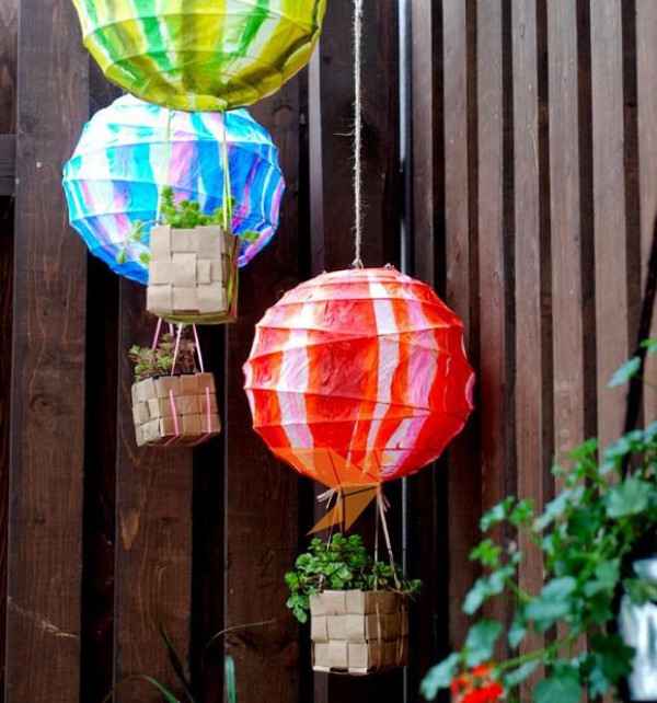 Tutorial on handmade hot air balloon pot decoration