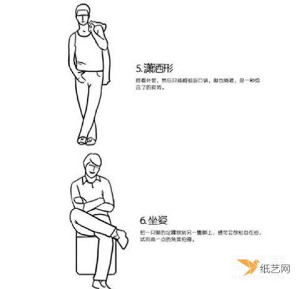 Illustrations of men’s poses and actions for taking pictures. Some tips for men’s poses for taking pictures.