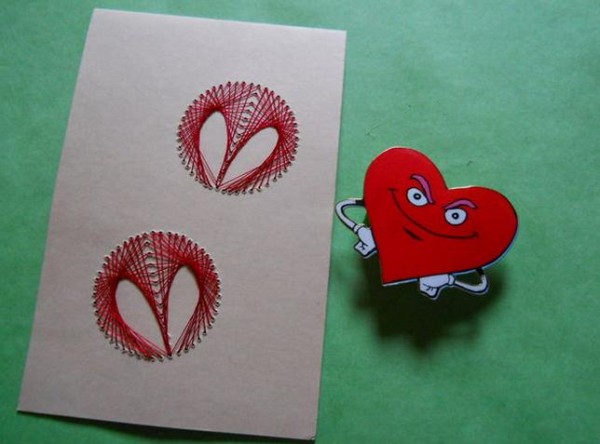 Sweet heart-shaped braided Valentines Day card making tutorial