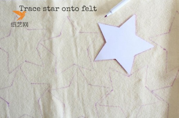 Illustrated tutorial on how to make handmade nonwoven decorative stars