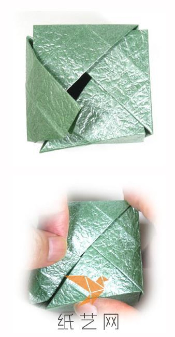 Tutorial on how to make a complete origami cube origami box from one piece of paper