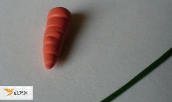 Illustration of how to hand-make personalized carrots using ultra-light clay