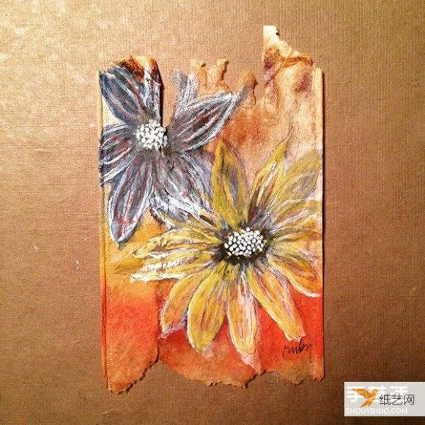 Artist uses used tea bags as canvas to write diary