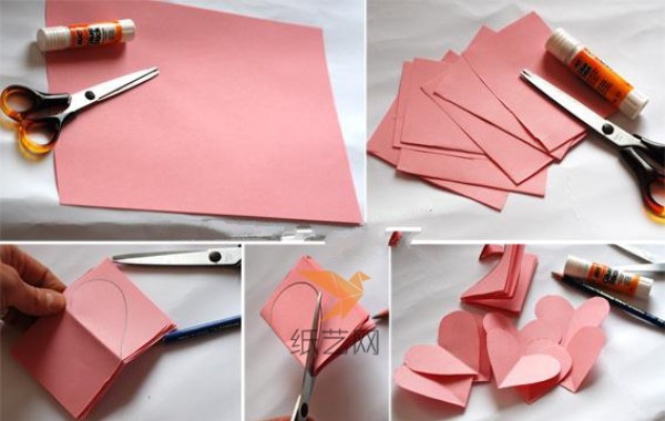 Tutorial on making a beautiful three-dimensional heart-shaped Valentine’s Day decorative tree