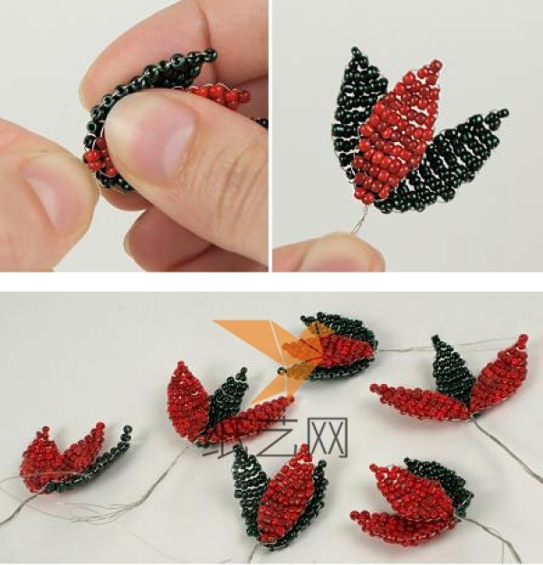 Beautiful Beaded Poinsettia Christmas Flower Christmas Gift Making Tutorial