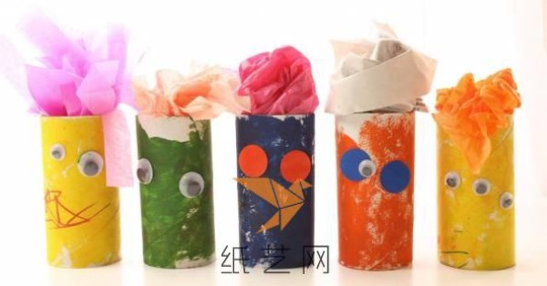 Childrens handmade toilet paper tube little monster Teachers Day gift