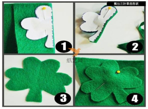 Non-woven clover hairpin making tutorialNon-woven tutorial