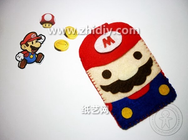 Non-woven Super Mario mobile phone bag handmade DIY production tutorial