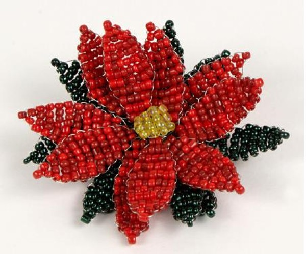 Beautiful Beaded Poinsettia Christmas Flower Christmas Gift Making Tutorial