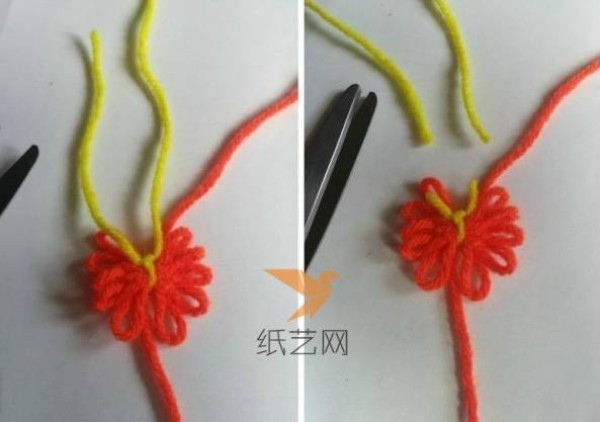 Three-minute tutorial for children to make woolen butterflies by hand