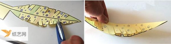 Illustration of how to use origami to make a quill pen