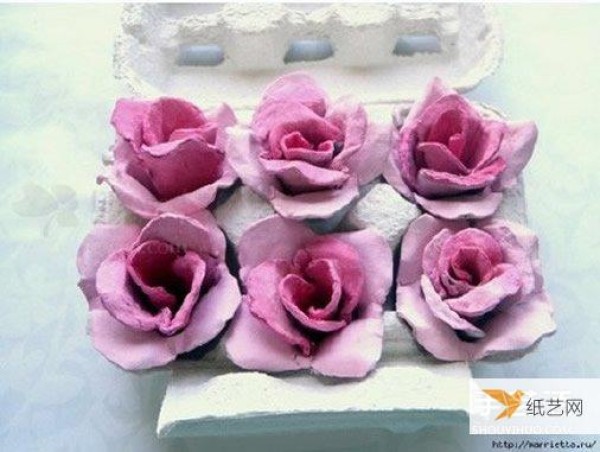 Handmade egg tray rose decoration method that can be used even at weddings