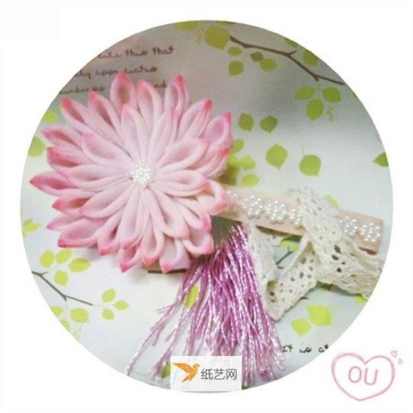 Illustration of using non-woven fabric to make lotus hairpins