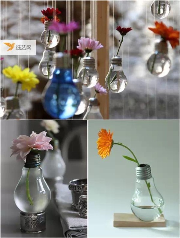 Old light bulbs can also be made into crystal clear vases, fish tanks, and little snowmen! Tutorial on turning waste into treasure