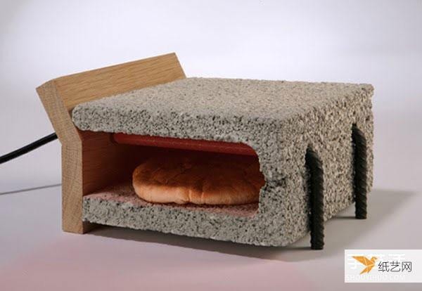 Use reinforced concrete to create a personalized toaster that can also be used as a chair!