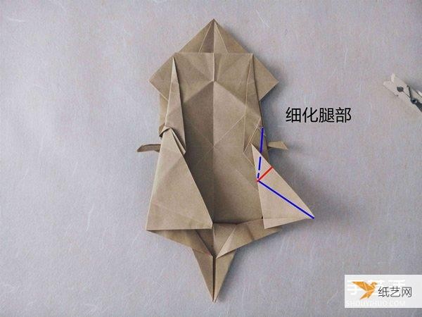 Tutorial on how to fold a very complicated standing three-dimensional paper rabbit