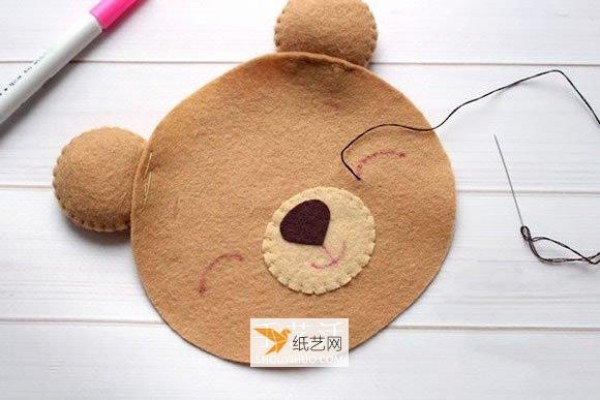 Super cute New Year bear doll made of non-woven fabric