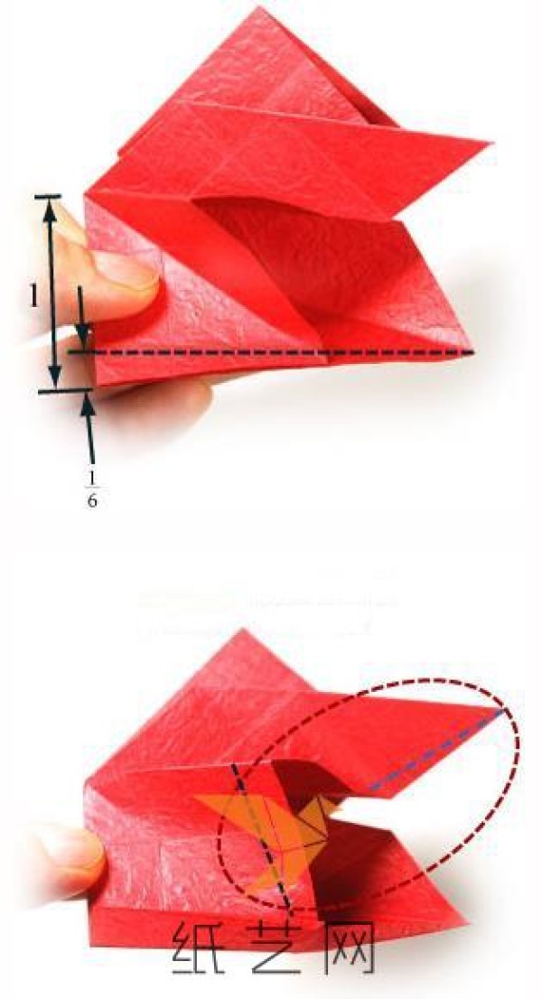 Tutorial on how to make a three-dimensional origami love Valentines Day gift