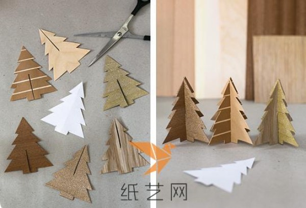 Simple three-dimensional paper-cut Christmas tree making tutorial