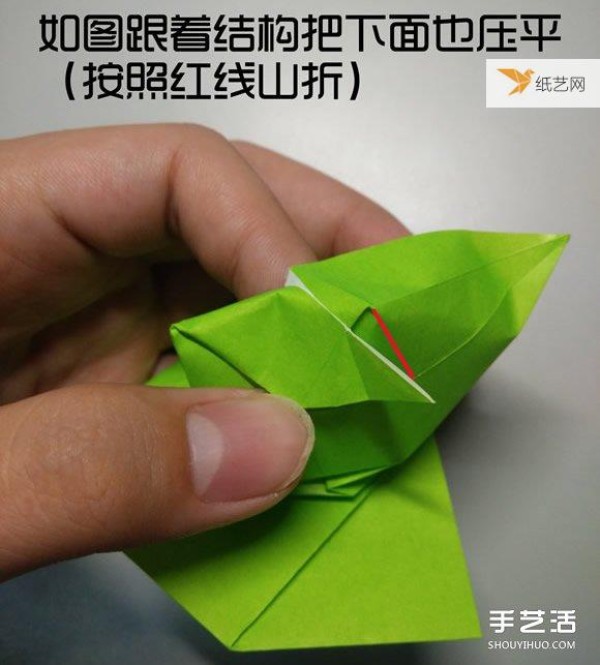 Illustration of the steps of origami of a very cute three-dimensional duck