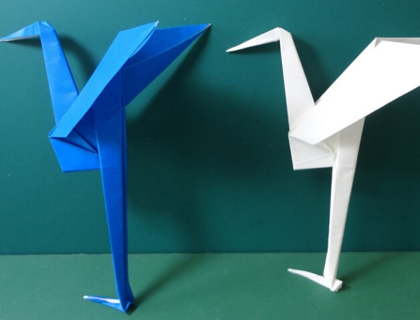 Origami method of paper crane One-legged paper crane origami tutorial