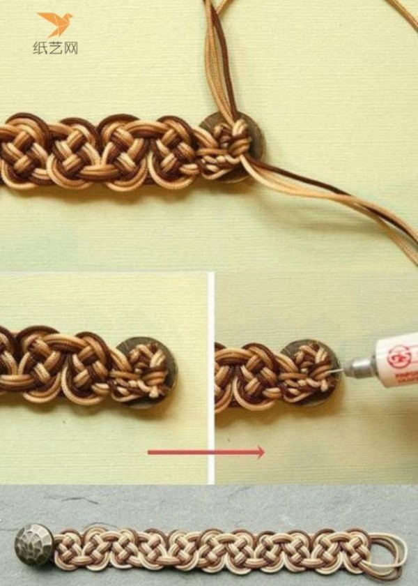 Weaving tutorial Simple and elegant three-color braided bracelet making tutorial